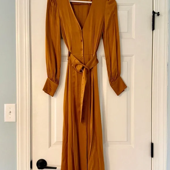 & Other Stories Belted Satin Dress - Picture 3 of 5